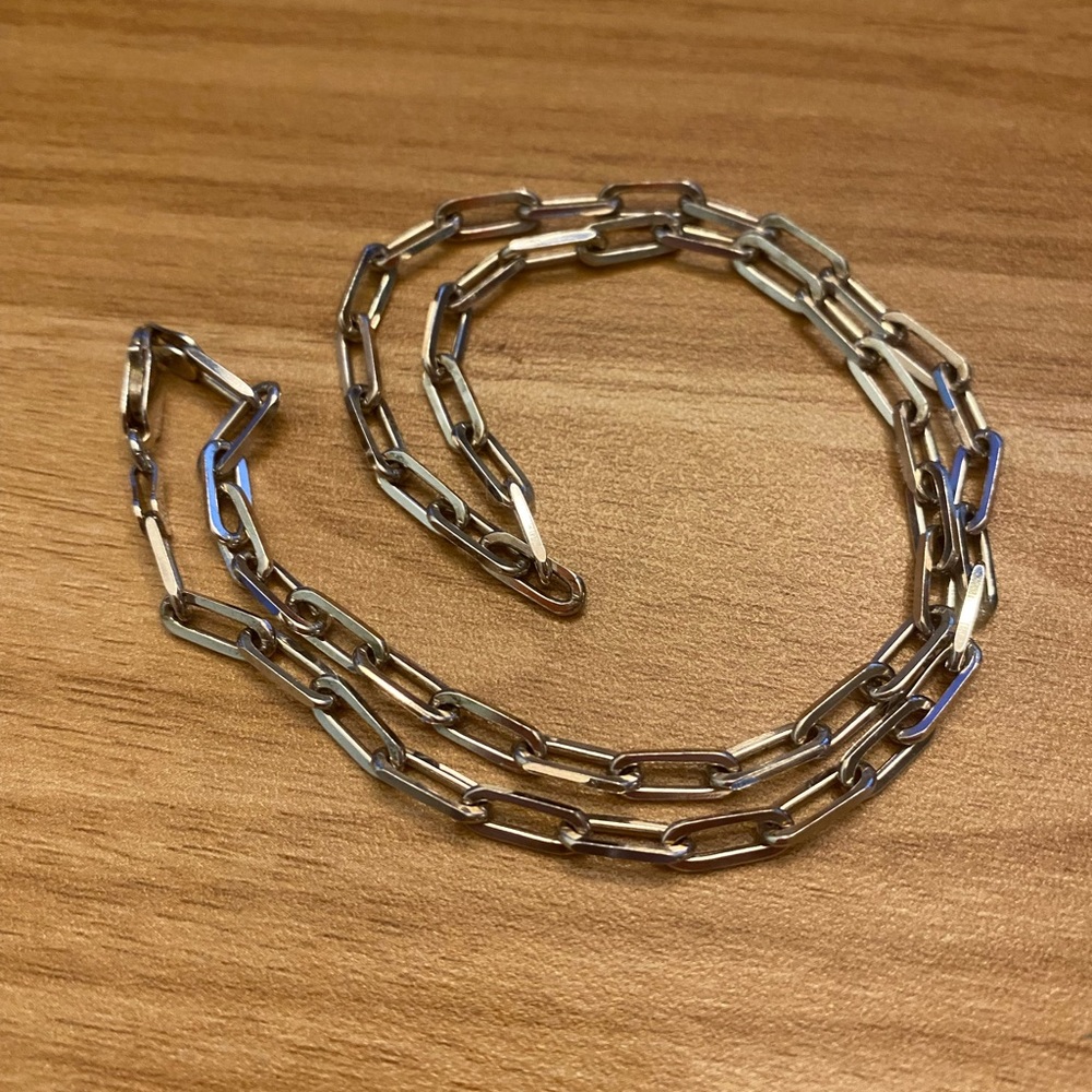 Thick 925 sterling silver paperclip Chain Necklace- 12.6 g